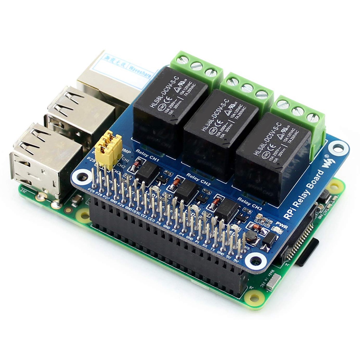 Pi Zero - Waveshare 5V 3-Channel Relay Module Expansion