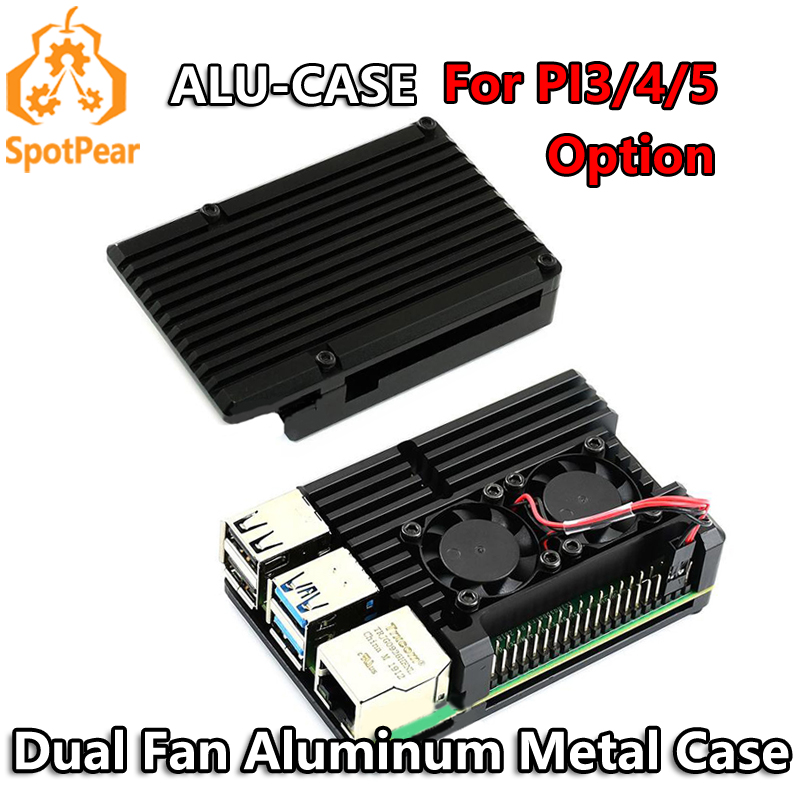 Pi 4 Case - Aluminum Metal Case with Dual Fan