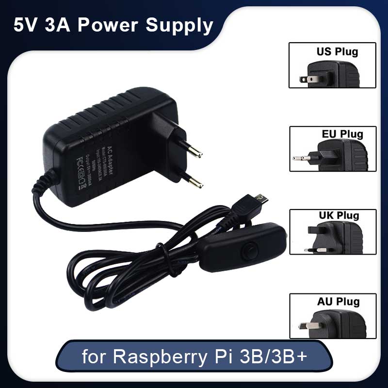 5V 3A Raspberry Pi 3 Model B+  - Pi Power Supply review and price