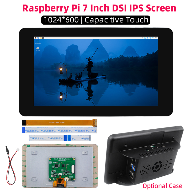 Raspberry Pi 7 Inch DSI 1024*6 - Pi 5 Case review and price