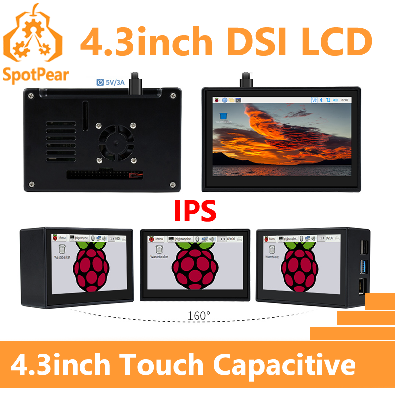 Raspberry Pi 4.3inch DSI Displ - Pi 5 Case review and price