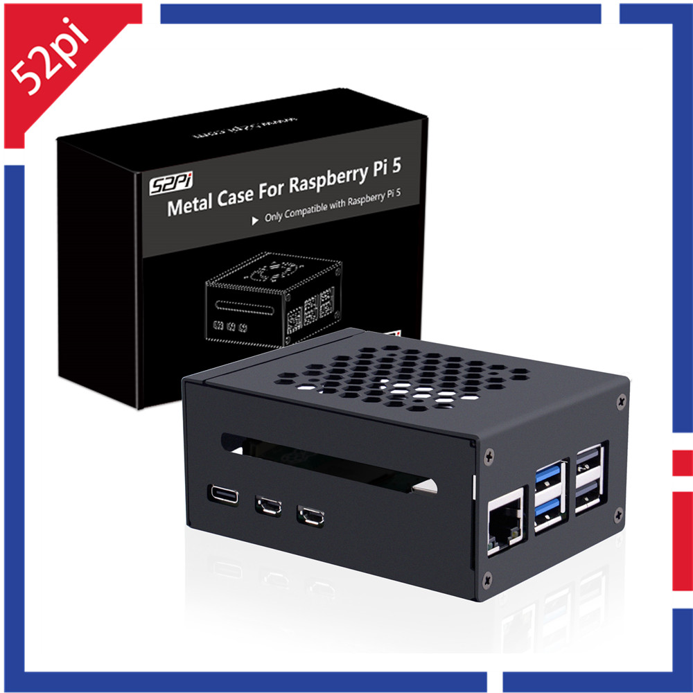 52Pi  Raspberry Pi 5 Metal Cas - Pi 5 Case review and price