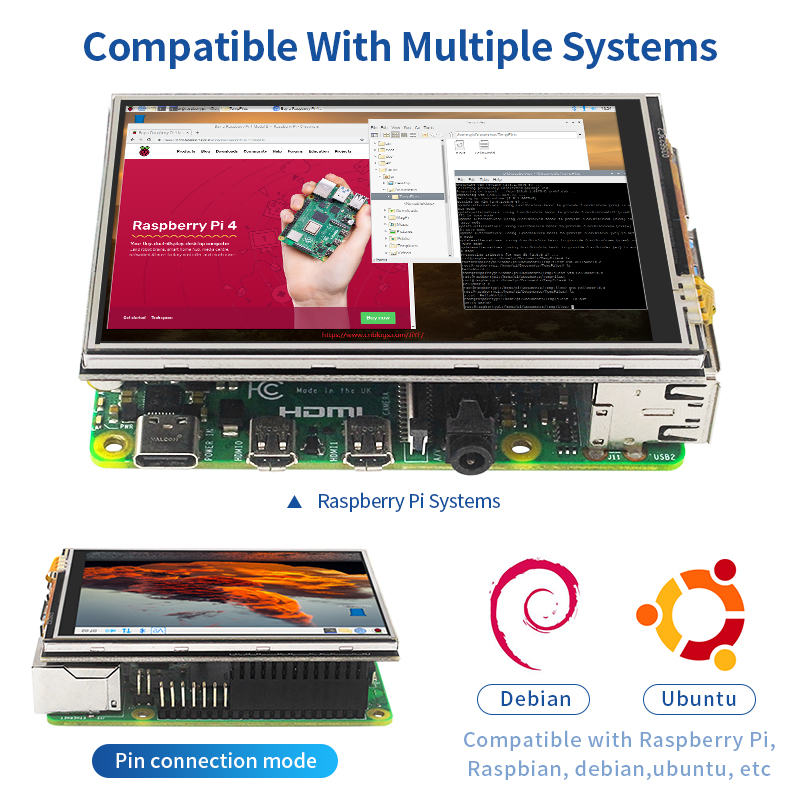 3.5 inch Raspberry Pi 4 Touch  - Pi 4 Case review and price