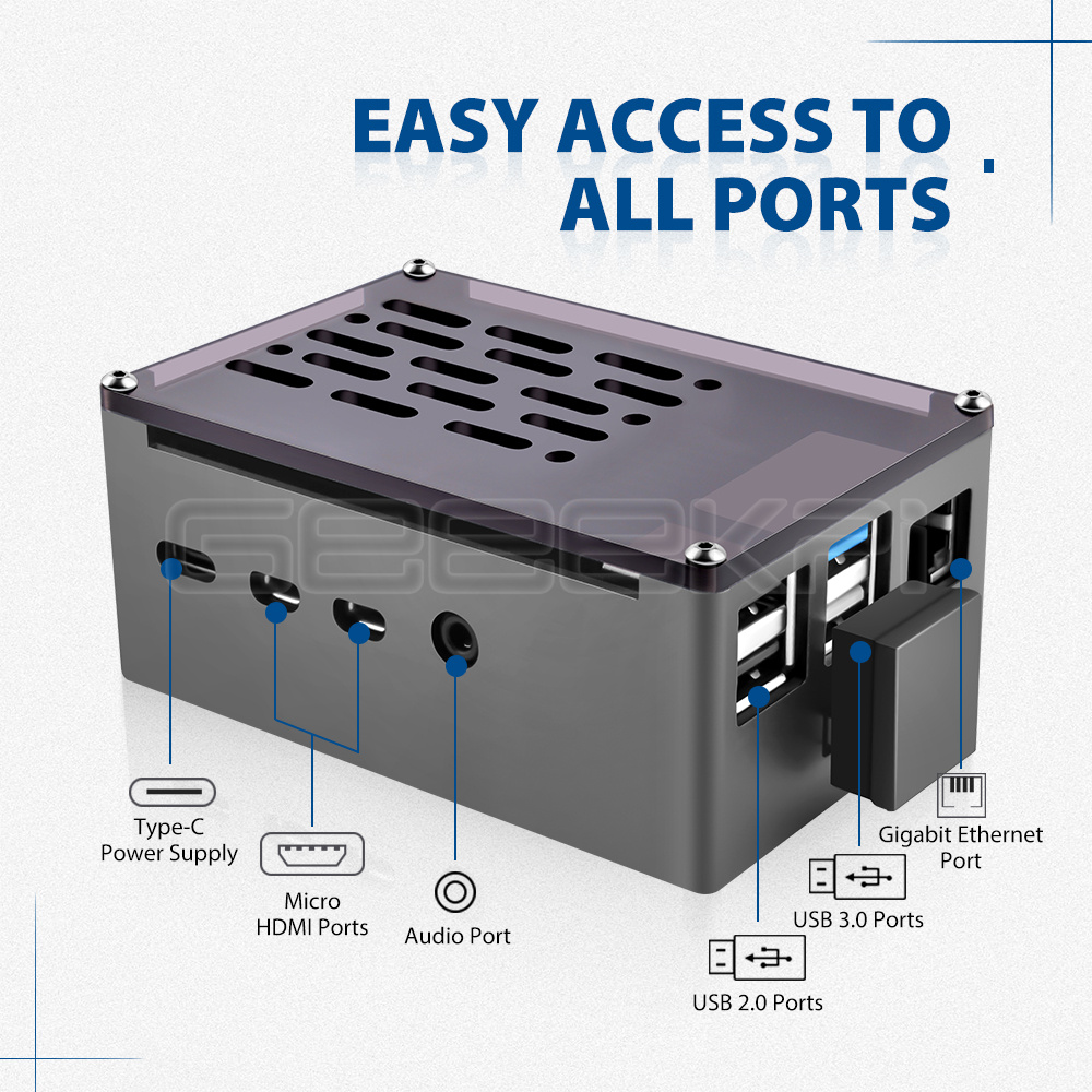 GeeekPi  Aluminum Brick Case B - Pi 4 Case review and price